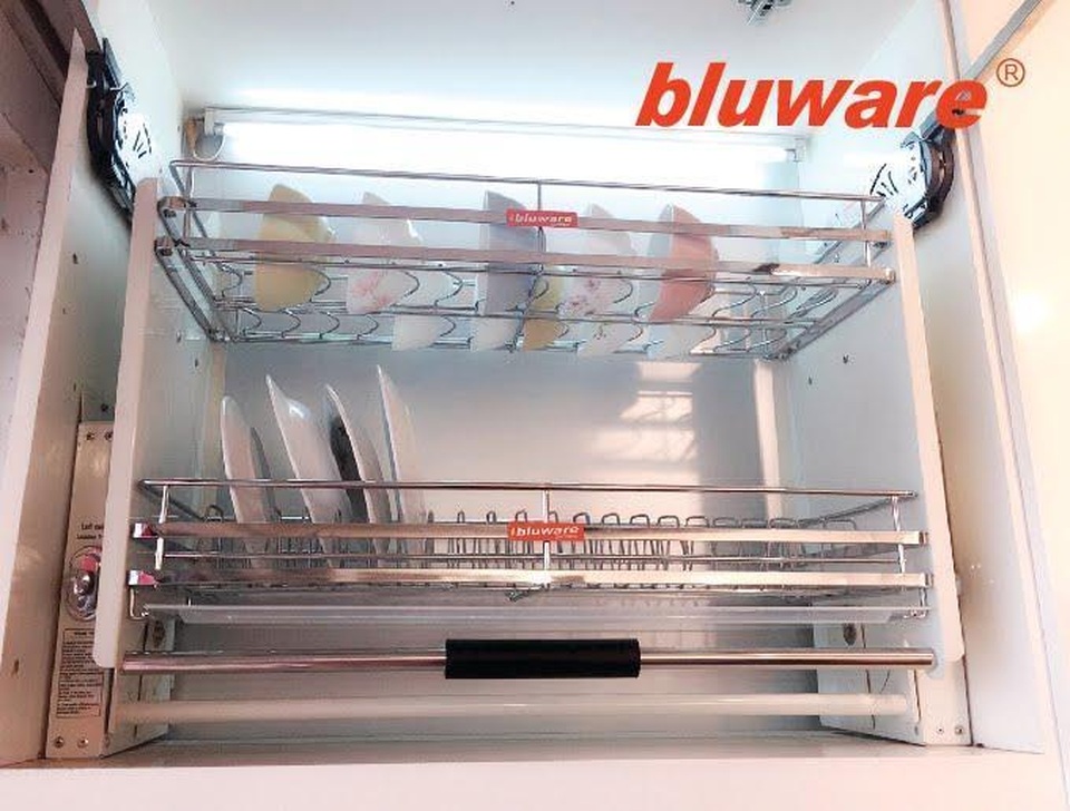 Bluware liên tiếp lọt vào “Top 100 thương hiệu nổi tiếng 2017” - 3 Phụ kiện tủ bếp-Giá bát nâng hạ di động NH7103 linh kiện nhập khẩu từ Đức