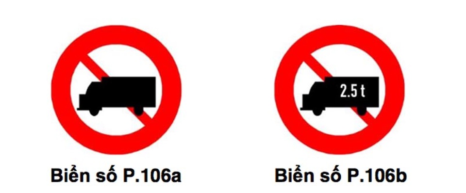 Biển cấm xe tải P.106 - Nhắc lại cho rõ - 1 Biển cấm xe tải P.106 - Nhắc lại cho rõ - 1