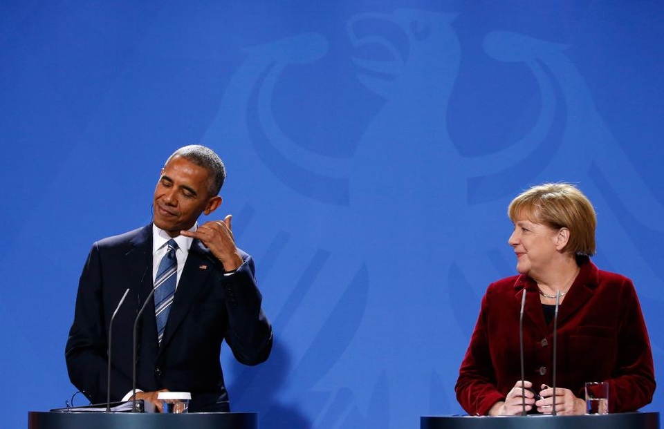 Ông Obama ăn tối riêng với Thủ tướng Đức - 4
Các lãnh đạo Mỹ và Đức trong cuộc họp báo chung sau hội đàm ngày 17/11. Ông Obama đang có chuyến du nước ngoài cuối cùng trước khi mãn nhiệm ngày 20/1/2017. (Ảnh: Reuters)