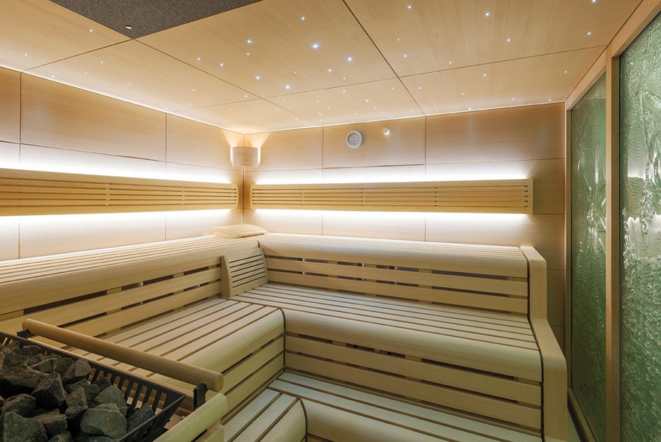 Cận cảnh một phòng xông hơi bên trong chiếc du thuyền này.