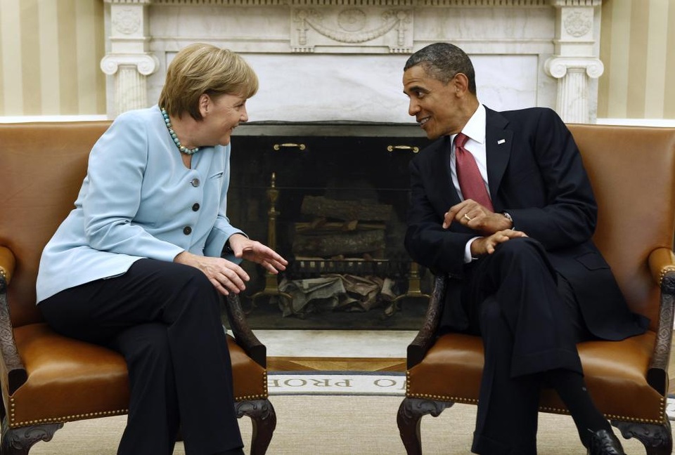 Ông Obama ăn tối riêng với Thủ tướng Đức - 7
Lãnh đạo Mỹ, Đức hội đàm tại Nhà Trắng tháng 6/2011. (Ảnh: Reuters)
