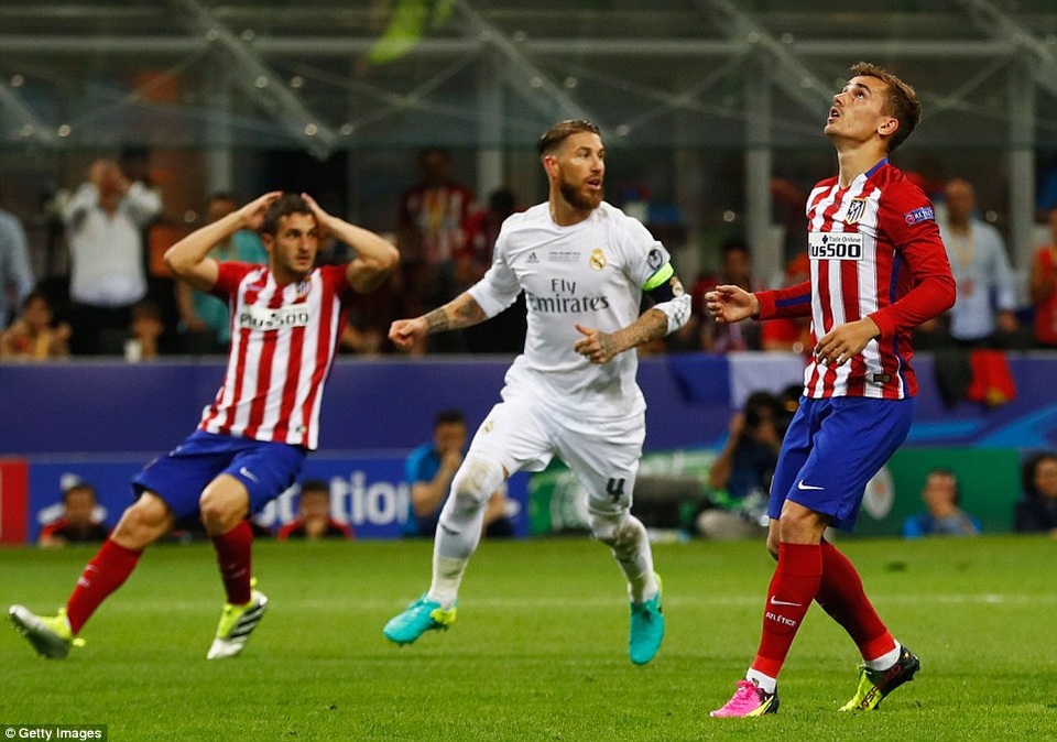 
Atletico ôm hận trước Real Madrid ở chung kết Champions League 2016
