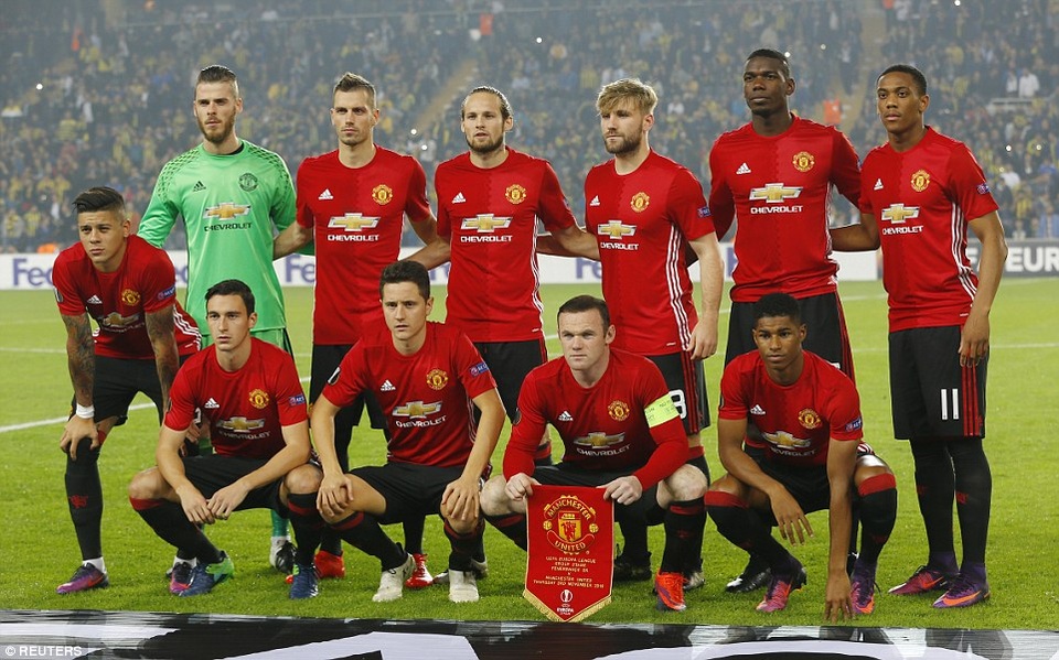 
Đội hình ra sân của MU
