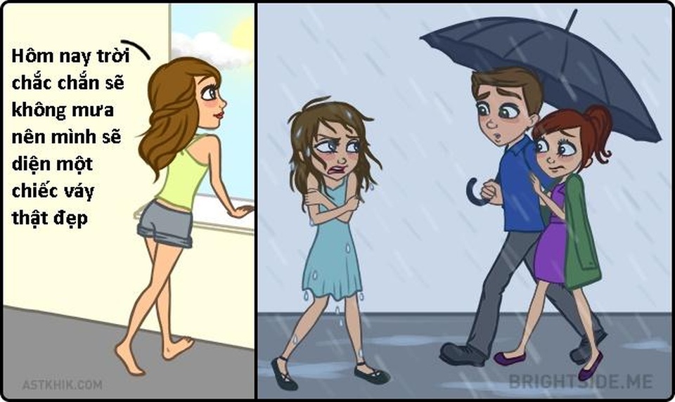 Những tình huống “dở khóc dở cười” trong cuộc sống chỉ con gái mới hiểu - 6 Khi mà thời tiết luôn không ủng hộ bạn