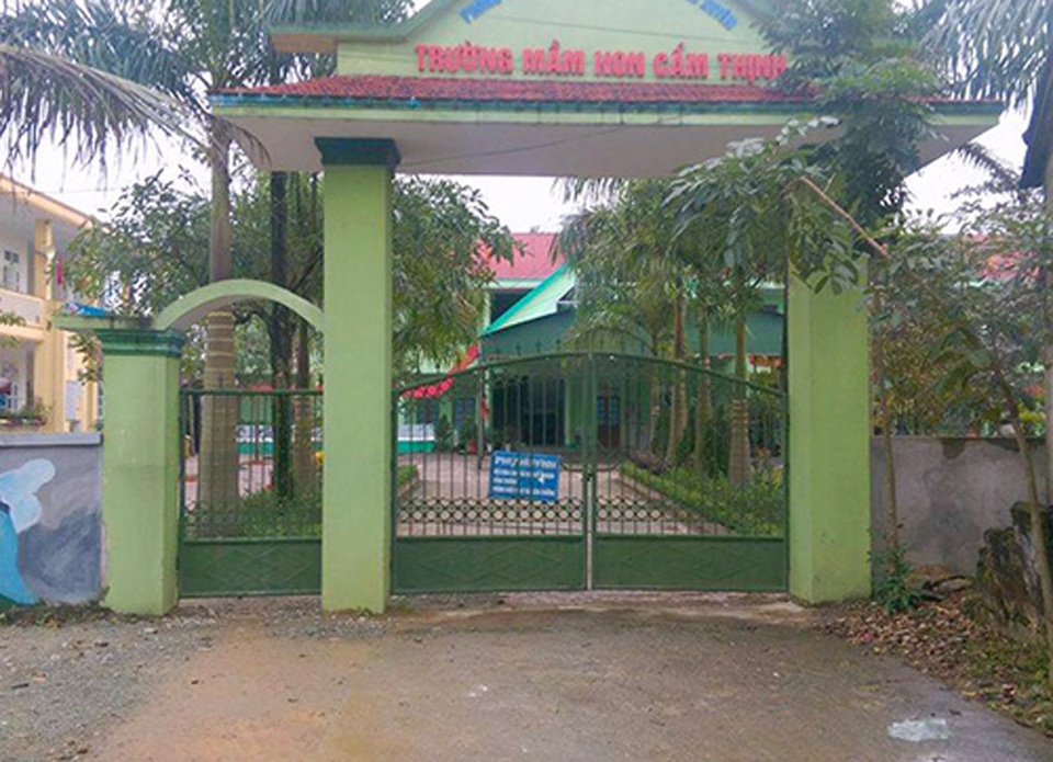 Nghi trường mầm non mua thịt bẩn, gần 200 phụ huynh không cho con tới lớp - 1 Trường mầm non Cẩm Thịnh