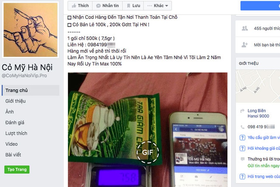 “Cỏ Mỹ” mua bán công khai giữa Hà Nội - 1
“Cỏ Mỹ” được chào bán công khai trên Facebook với những chỉ dẫn hết sức cụ thể.Ảnh: L.N