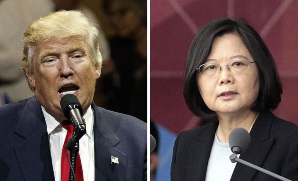 Trung Quốc trao công hàm phản đối điện đàm của ông Trump với lãnh đạo Đài Loan - 1
Tổng thống đắc cử Mỹ Donald Trump (trái) và lãnh đạo Đài Loan Thái Anh Văn. (Ảnh: Getty)