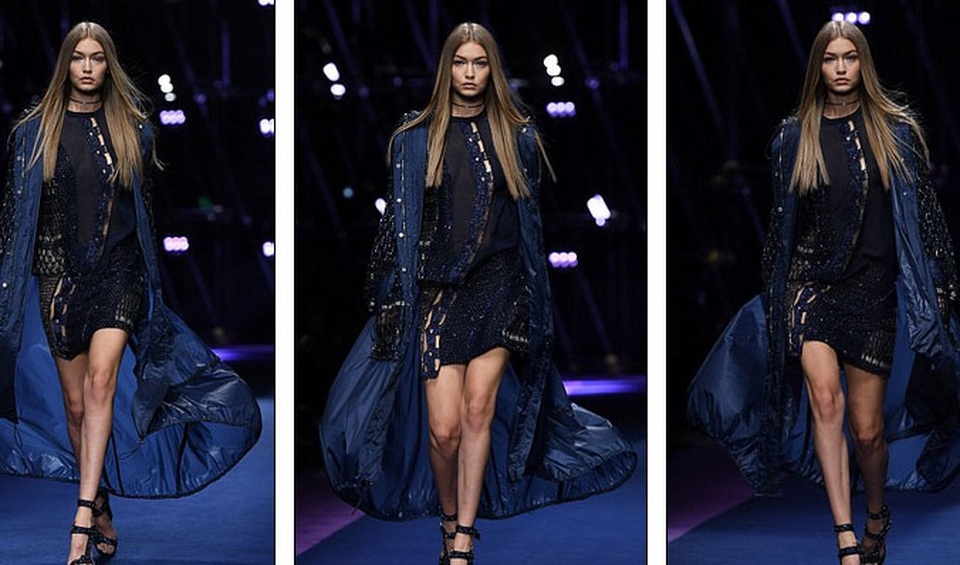 Dàn chân dài tỏa sáng trong show Versace - 3
Gigi Hadid luôn là người mẫu cưng của Versace