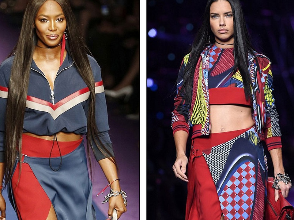 Dàn chân dài tỏa sáng trong show Versace - 7
Naomi (trái) - 46 tuổi vẫn đẹp nổi bật bên thiên thần Victorias Secret Adriana Lima