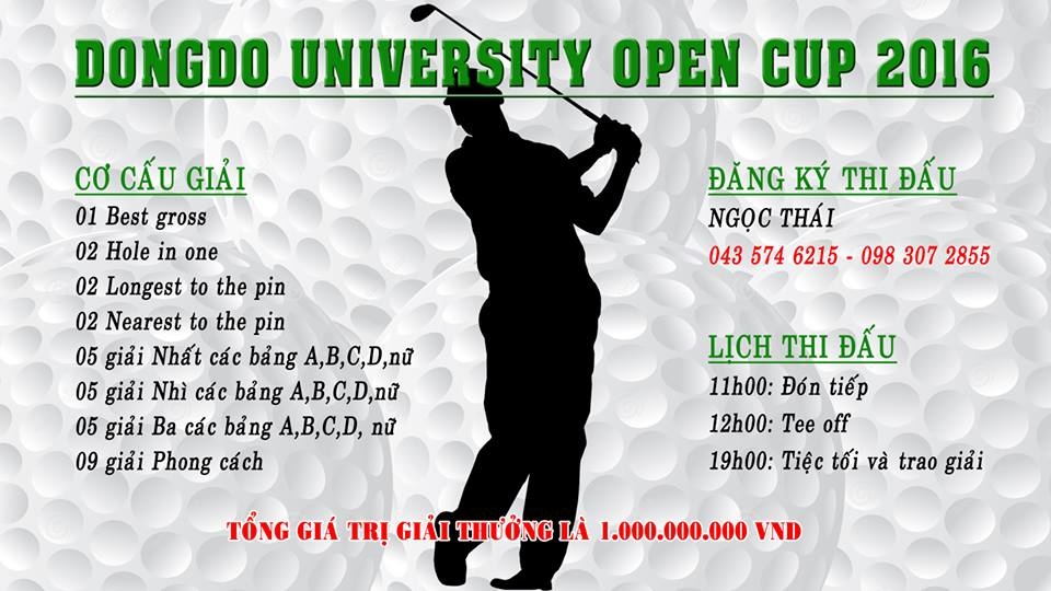 Sắp diễn ra giải golf DongDo University open cup 2016 - 1 Sắp diễn ra giải golf DongDo University open cup 2016 - 1