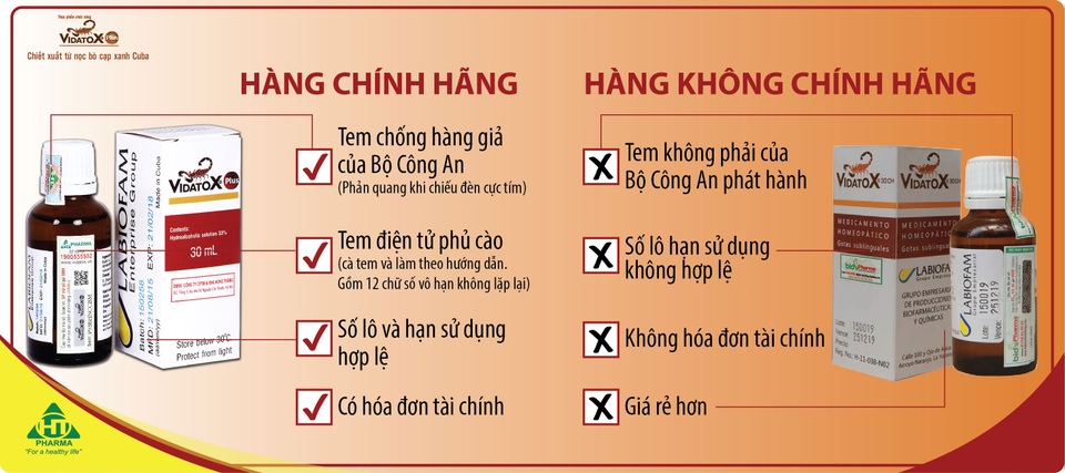 Vidatox Plus – Phân biệt thật giả như thế nào? - 2 Cách phân biệt hàng thật hàng giả.