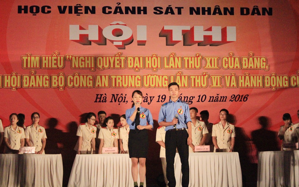 Sôi nổi hội thi tìm hiểu nghị quyết Đảng của SV Học viện Cảnh sát - 2