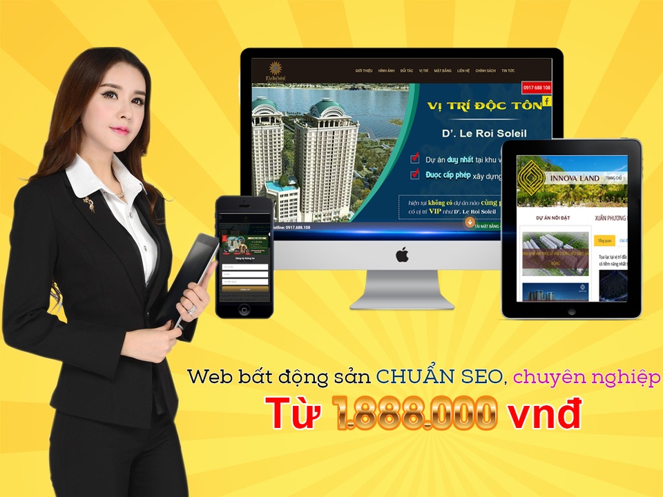 Kinh doanh Bất động sản hiệu quả với Web+ - 1 Web+ mang lại cơ hội sở hữu nhanh chóng website BĐS chuyên nghiệp với mức giá không tưởng