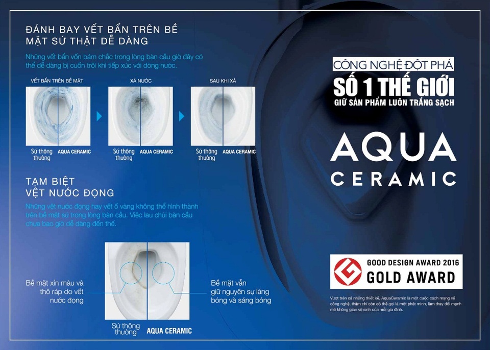 Bí quyết tiết kiệm suốt 100 năm - 1 AQUA Ceramic giúp việc cọ rửa trở nên dễ dàng hơn bao giờ hết