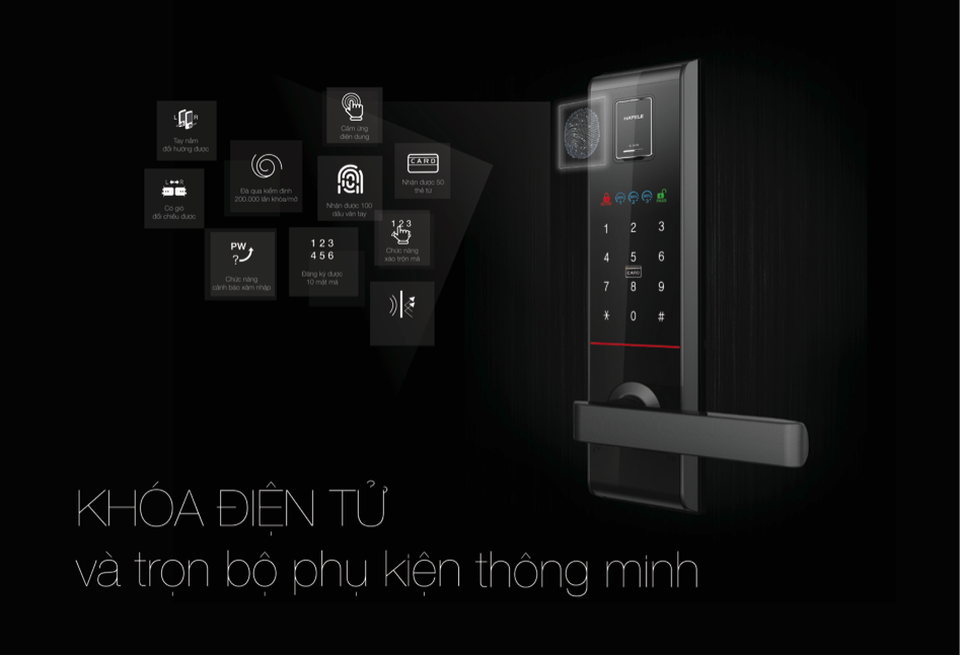 Khóa điện tử - Giải pháp an toàn của cuộc sống hiện đại - 2
Khóa điện tử của Häfele có thể dễ dàng lắp đặt với tay nắm đổi chiều linh hoạt