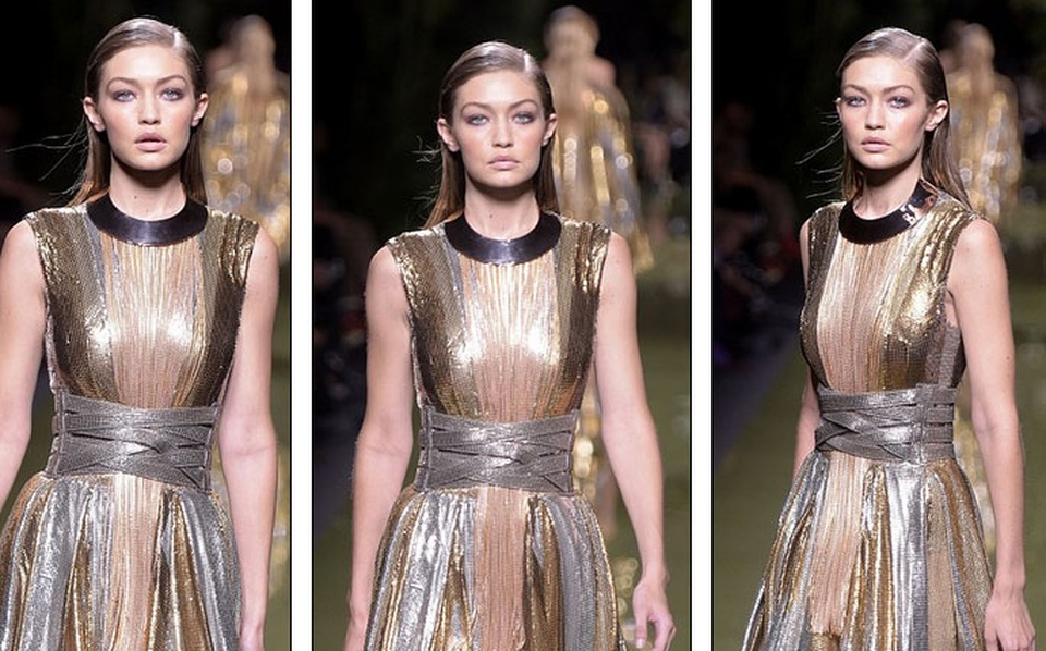 Kim Kardashian mặc váy xuyên thấu đi xem thời trang - 5
Nguyên dàn siêu mẫu đình đám trình diễn cho Balmain gồm có Gigi Hadid (ảnh)