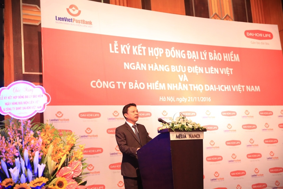 LienVietPostBank và Dai-ichi Việt Nam hợp tác phát triển - 2
Ông Phạm Doãn Sơn – Thành viên HĐQT kiêm Tổng Giám đốc của LienVietPostBank phát biểu tại lễ ký kết.