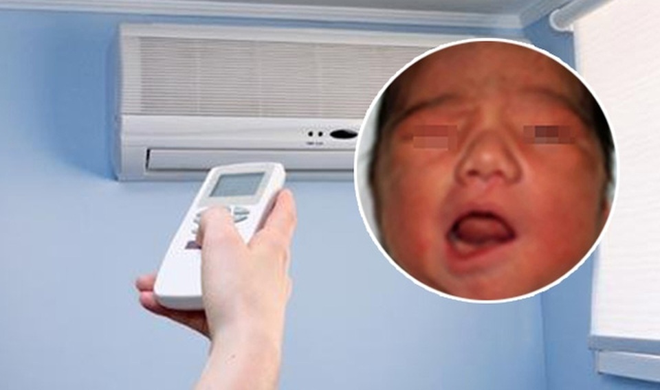 Trẻ méo miệng vì quạt và điều hòa - 1 Trẻ dễ bị méo miệng, nếu nằm điều hòa quá lạnh. Ảnh minh họa