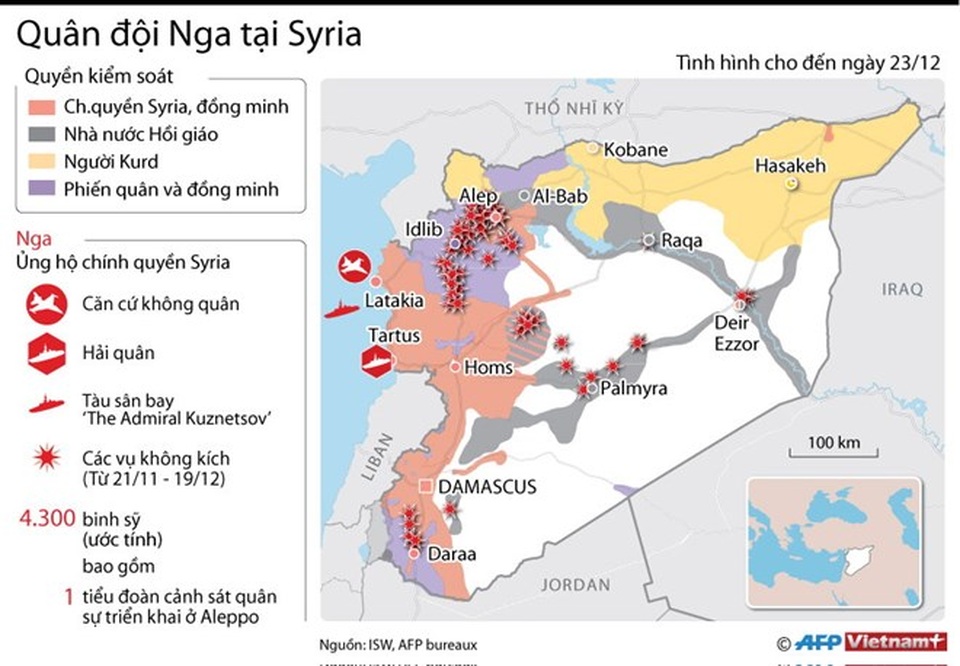 [Infographics] Quân đội Nga triển khai lực lượng hùng hậu ở Syria - 1