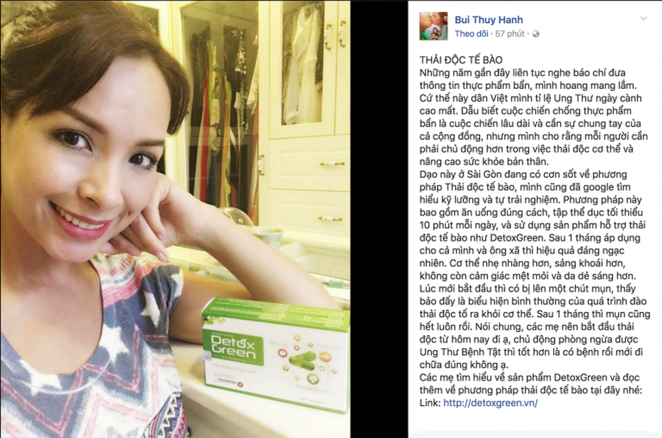 Lý giải khả năng phòng ngừa ung thư của phương pháp thải độc tế bào - 2 Siêu mẫu Thúy Hạnh cũng áp dụng phương pháp thải độc tế bào