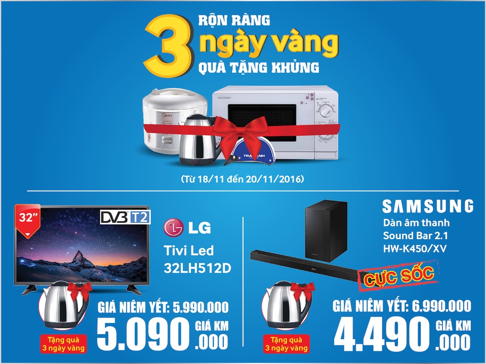 Đại hạ giá mừng khai trương Trần Anh Quảng Bình - 1 Không cần mua hàng và hoàn toàn miễn phí, duy nhất trong 3 ngày đầu khai trương, Trần Anh sẽ triển khai đồng thời 2 chương trình “Đổi mũ bảo hiểm cũ lấy mũ bảo hiểm mới” và “Đổi chuột cũ lấy chuột mới”.