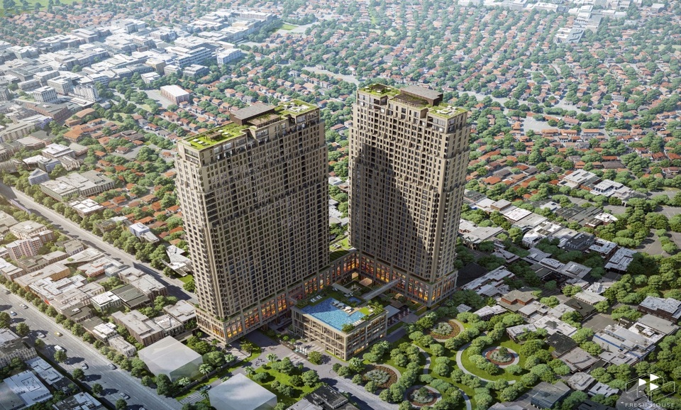 Lancaster Lincoln bao gồm 3 tòa tháp xây dựng trên diện tích 8.414m2 sẽ trở thành tòa nhà cao nhất quận 4.