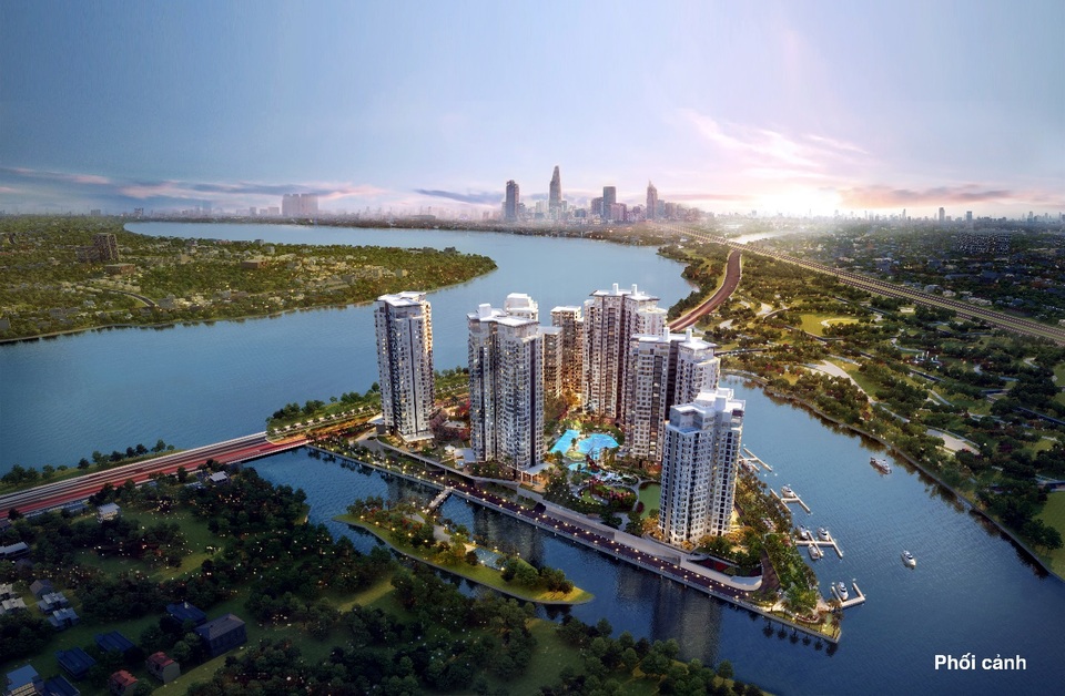 Tòa tháp Bora Bora ngày đầu ra mắt được thị trường đón nhận nồng nhiệt - 1 Diamond Island – đảo duy nhất trong lòng thành phố với vị thế 3 mặt giáp sông.