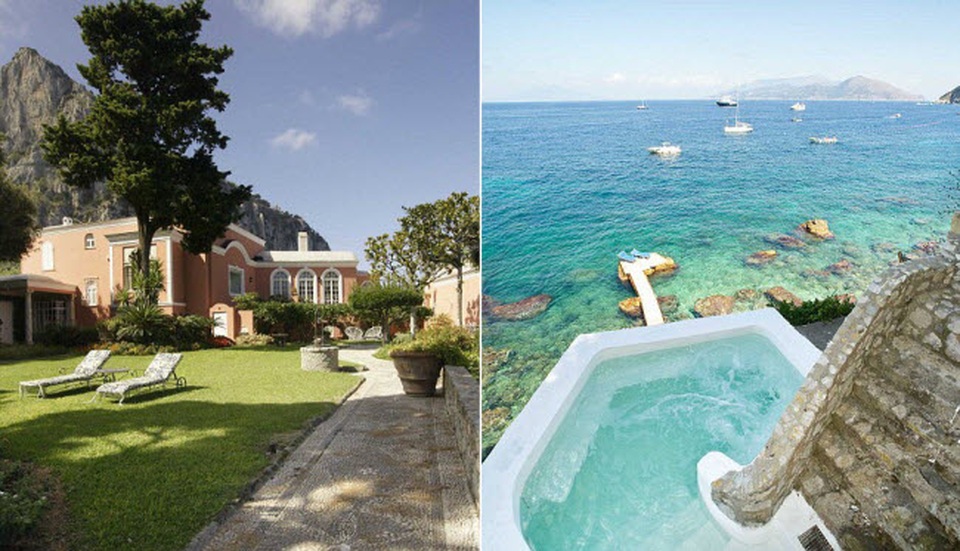 Biệt thự có bãi biển và bến neo đậu tàu riêng giúp du khách có cảm giác thoải mái như nhà của mình. Ngoài ra, bạn có thể thư giãn trong bể sục khoáng hay đọc sách tại thư viện. Chi phí cho một đêm tại đây từ 6.860 đến 8.950 Euro.