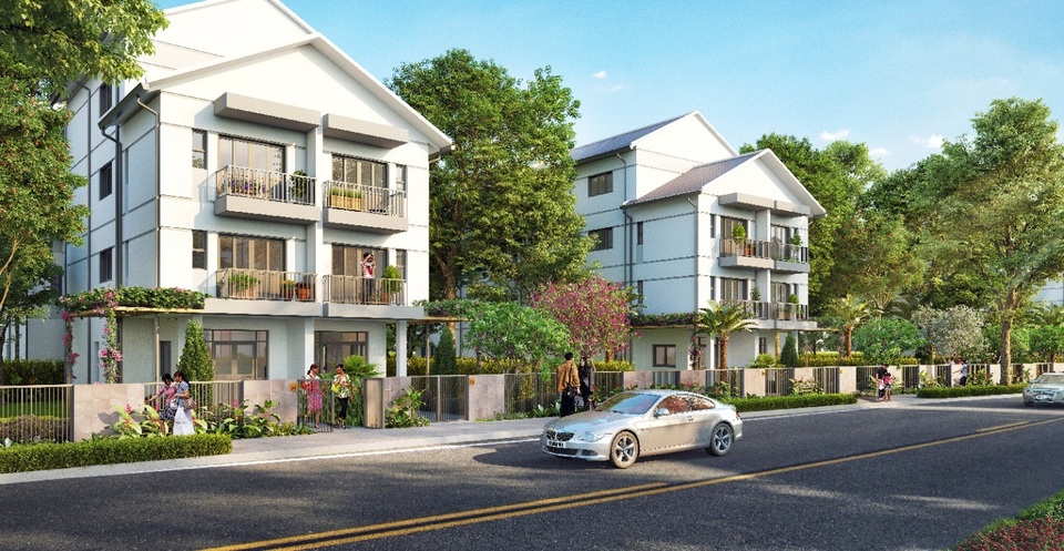 Nhà vườn biệt lập được bố trí sân trước và sân sau thoáng đãng