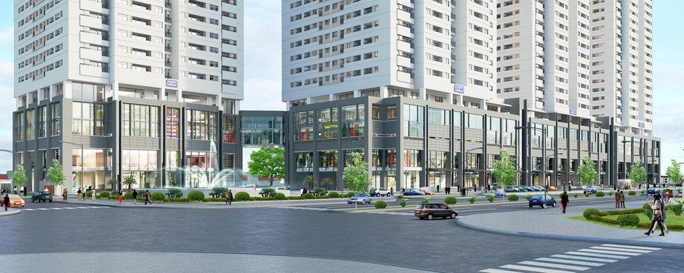 Khai trương khối dịch vụ tiện ích và thương mại lớn nhất trục đường Lê Văn Lương kéo dài - 2 Toàn cảnh khối dịch vụ tiện ích và thương mại The Pride nhìn từ đường Lê Văn Lương kéo dài