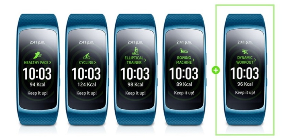 Samsung Gear Fit2 có thêm tính năng chăm sóc sức khỏe mới - 2 Khi vận động, cảm biến trên máy sẽ tự động nhận biết và theo dõi quá trình đó, nếu người dùng thực hiện vận động trong thời gian hơn 10 phút, thiết bị sẽ nhận biết rằng người dùng đang trong quá trình luyện tập.