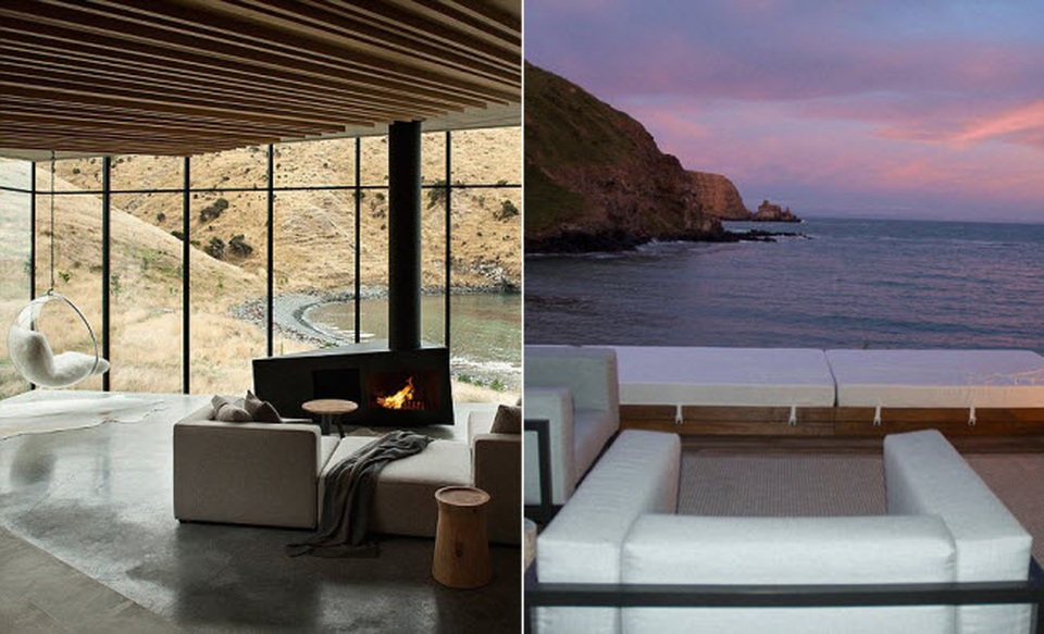 Bạn có thể vừa sưởi ấm trong phòng khách vừa chiêm ngưỡng phong cảnh bờ biển và vách núi hùng vĩ. Du khách có thể tận hưởng phòng bếp, phòng ngủ đôi và phòng tắm riêng. Giá cho mỗi đêm tại khu nghỉ dưỡng này là từ 1.570 đến 2050 Euro.