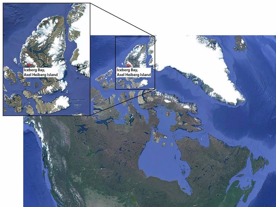 Nơi tìm thấy hóa thạch ở bắc cực thuộc Canada