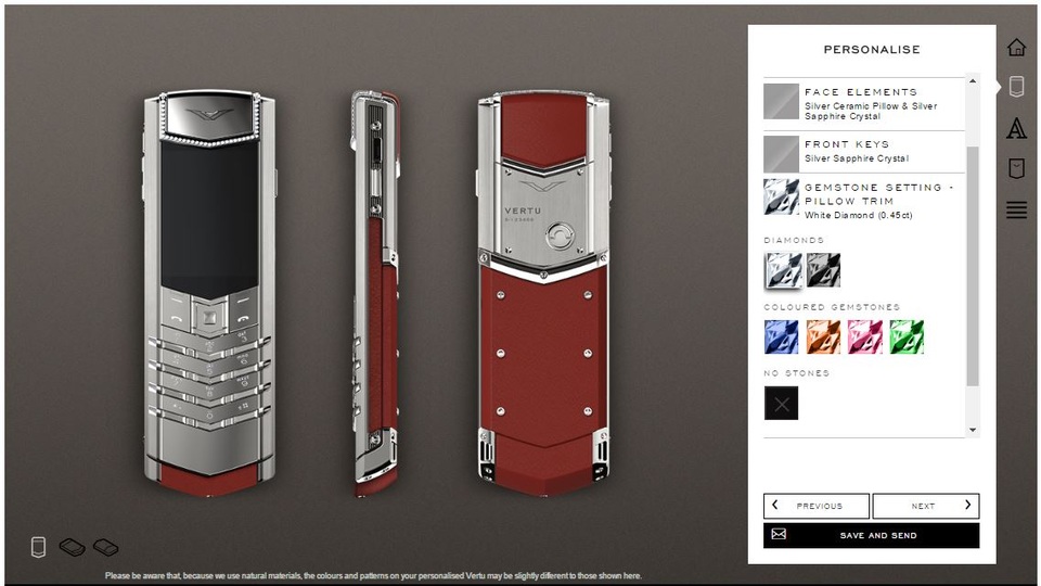 Tự tay thiết kế Vertu làm quà tặng độc đáo - 3 Kim cương trắng phù hợp với những người thuộc mệnh thủy theo ngũ hành tương sinh, sẽ đem lại nhiều may mắn hơn cho chủ nhân.