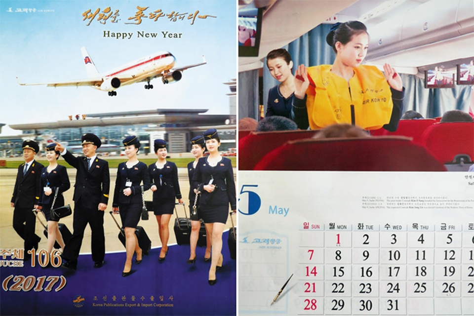 Triều Tiên đưa ảnh đội tiếp viên hàng không lên lịch 2017 - 1
Các tiếp viên hàng không trên bộ lịch của Triều Tiên (Ảnh: Yonhap)