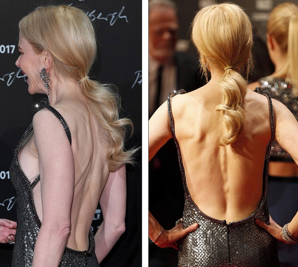 
Chiếc váy khoét lưng của người đẹp Úc thực sự khá táo bạo và khiêu khích. Nicole thừa nhận cô là người yêu vẻ đẹp tự nhiên. Trước đây, thiên nga Úc từng tìm tới botox để níu kéo tuổi thanh xuân nhưng cô đã từ bỏ việc này vì không mất đi sự tự nhiên trong những biểu cảm gương mặt. Nicole kể rằng, chồng cô - Keith Urban cũng rất yêu dáng vẻ giản dị và tự nhiên của cô khi không có lớp phấn trang điểm.
