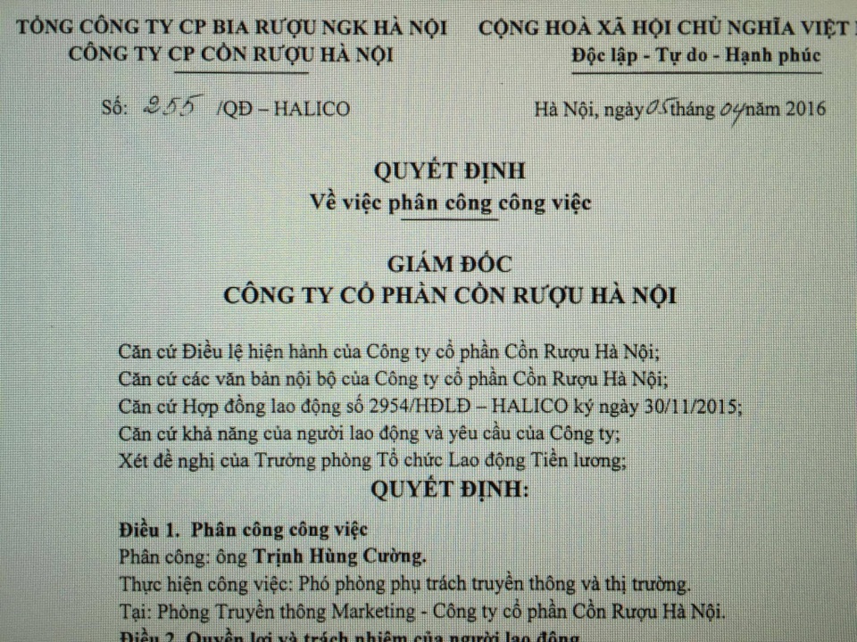 Vụ Halico "hỗ trợ" cho Tỉnh ủy Hậu Giang: Từ thiện hay lợi ích nhóm? - 4
Ông Mai Văn Lợi- cán bộ cũ của ông Trịnh Xuân Thanh ở PVC nay lấy quyền Giám đốc Halico bổ nhiệm con ông Trịnh Xuân Thanh làm Phó phòng, dù con ông Thanh mới ra trường chưa lâu.