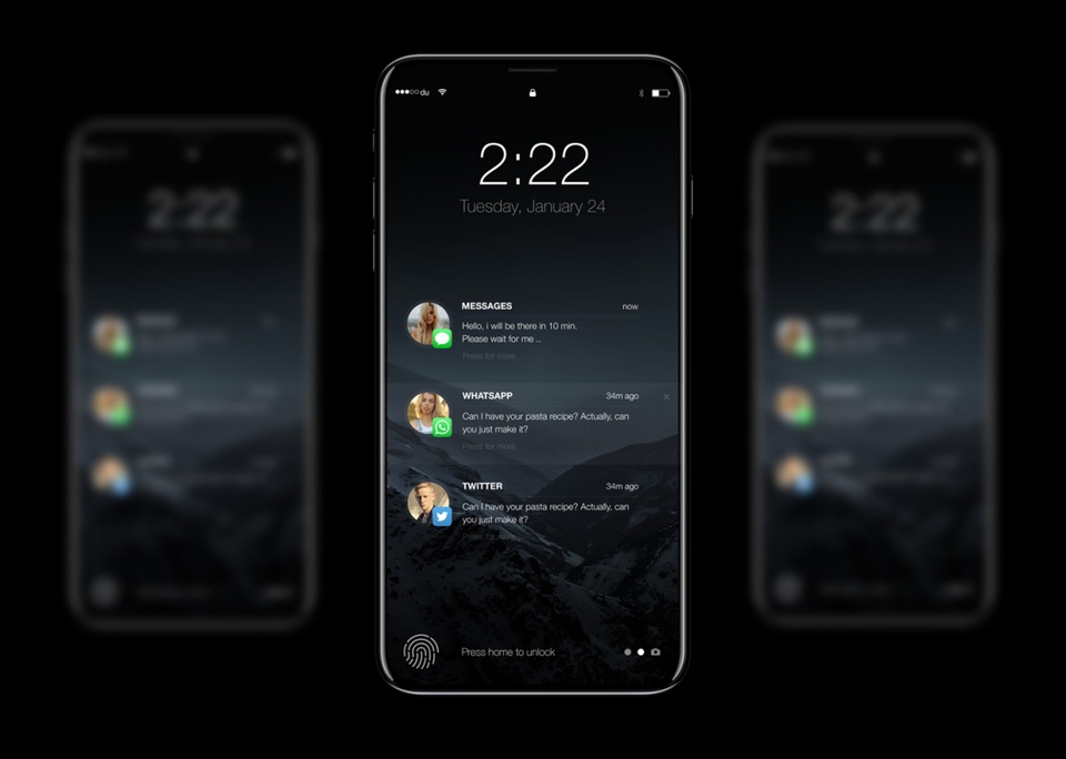 Lộ video trên tay mô hình iPhone 8 với mặt trước được loại bỏ nút Home - 1 Lộ video trên tay mô hình iPhone 8 với mặt trước được loại bỏ nút Home - 1