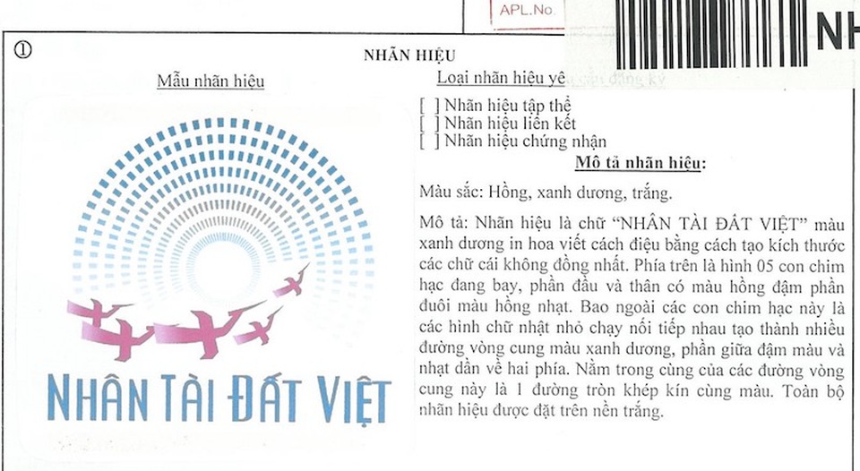 Muốn được tôn vinh phải nộp tiền “tự nguyện”… có nên không? - 1
Nhãn hiệu “Nhân tài Đất Việt của Báo Dân trí được đăng ký hợp pháp tại Cục sở hữu trí tuệ. (Ảnh: Báo Dân trí)
