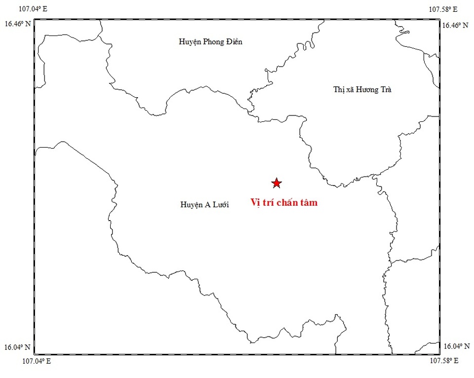 Thừa Thiên Huế xảy ra động đất nhẹ ngày đầu năm - 1
Trận động đất vừa xảy ra tại huyện A Lưới ngày 5/2