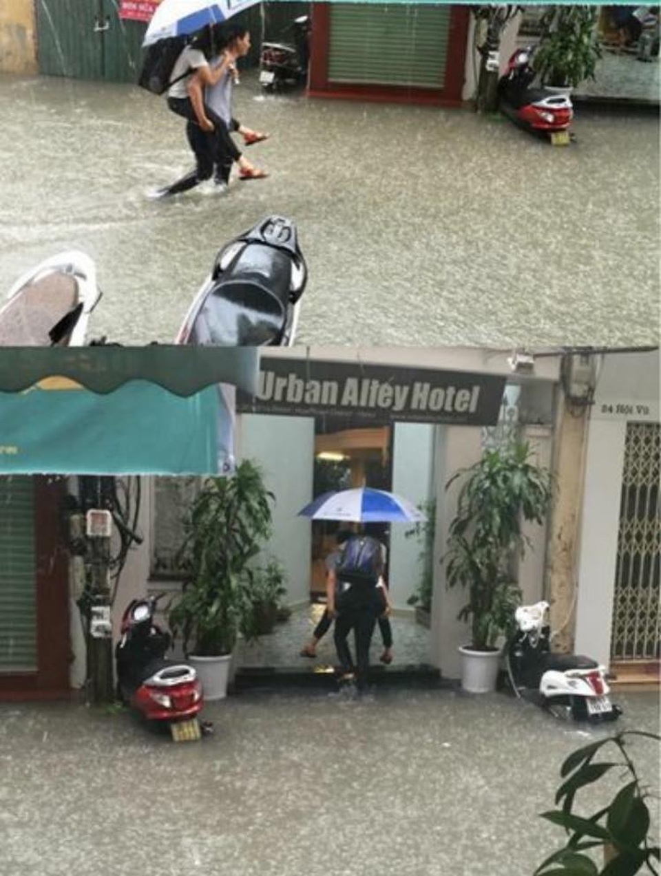 Cư dân mạng "nổ tung" với loạt ảnh Hà Nội ngập lụt nặng nề sau mưa bão - 1 Phim tình cảm trong ngày mưa bão