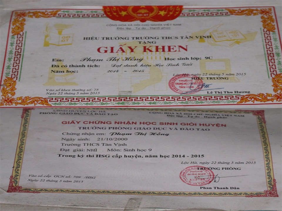 Cha mất vì ung thư, mẹ bệnh liệt giường, 4 chị em sống trong đói khát - 5 Những tấm giấy khen về thành tích học tập đáng ngưỡng mộ, có lẽ giờ đây Hồng phải khép lại, em không còn sự lựa chọn nào khác. Với em, trong hoàn cảnh này, học hành chỉ còn là ước mơ.