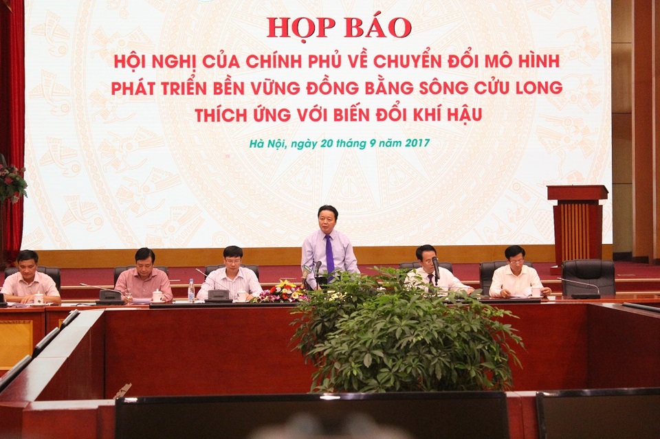
Quang cảnh buổi họp báo của Bộ TN-MT ngày 20/9.
