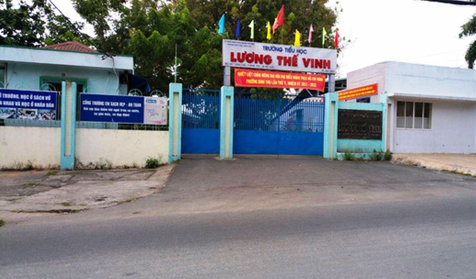 Trường tiểu học Lương Thế Vinh (quận Thủ Đức, TPHCM), nơi bé trai lớp 3 tử vong bất thường.