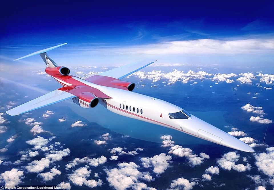 Mỹ tính chế tạo máy bay thương mại siêu thanh - 1
Theo Dailymail, hai hãng máy bay Aerion và Lockheed Martin đang thí điểm hợp tác với dự án chế tạo máy bay thương mại chở 12 hành khách có tên AS2. Nếu dự án thành công, đây có thể sẽ là máy bay thương mại siêu thanh đầu tiên sau những chiếc máy bay siêu thanh Concorde được thiết kế vào những năm 1960.