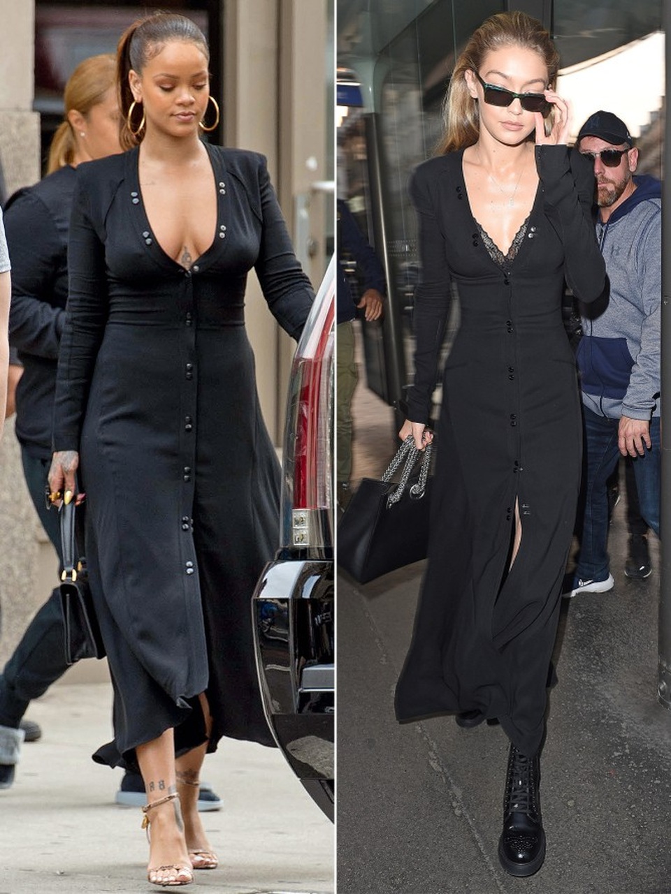 Khi người đẹp liên tục "đụng hàng" - 18
Rihanna và Gigi Hadid cùng diện váy Nina Ricci giá hơn 2000 USD