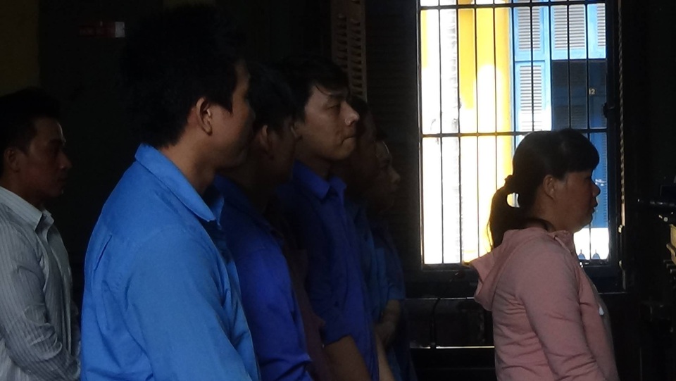 Các bị cáo tại tòa.