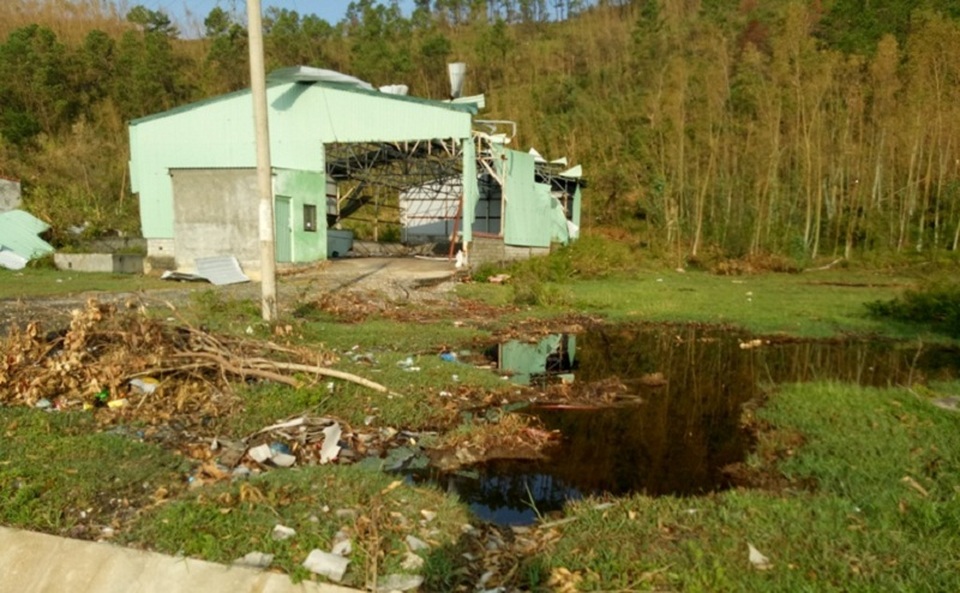 Nhà kho nơi phát lộ hoá chất sau bão