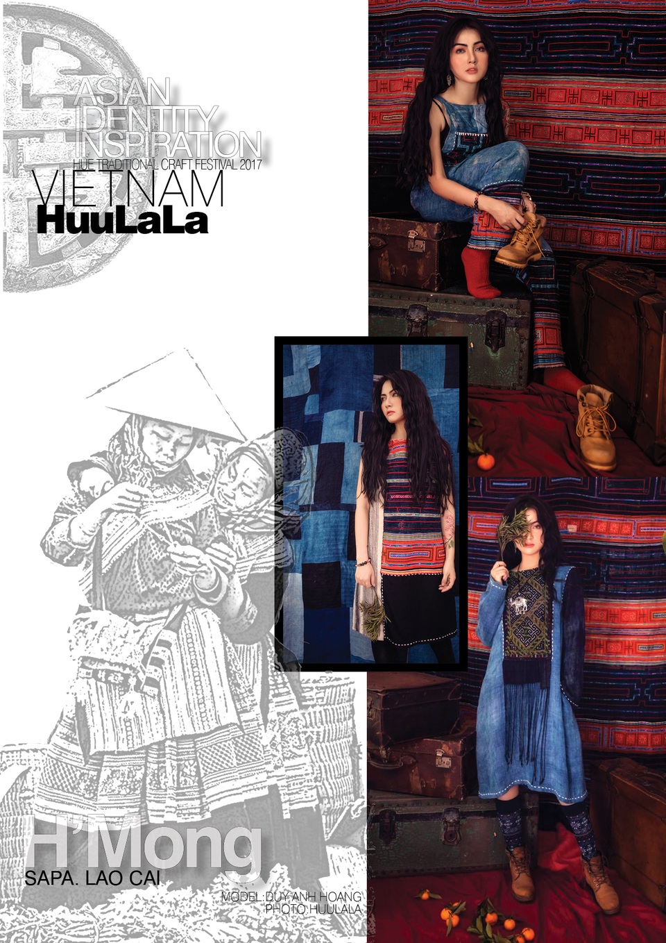 BST của NTM Hữu Là La, khởi nghiệp thời trang từ năm 2013 nhưng đã gây ấn tượng mạnh với giới mộ điệu. BST mang tinh thần tươi vui của những phụ nữ người HMông với những tấm vải đay, những hoa văn thổ cẩm màu sắc nổi bật được làm bằng tay tỉ mẩn