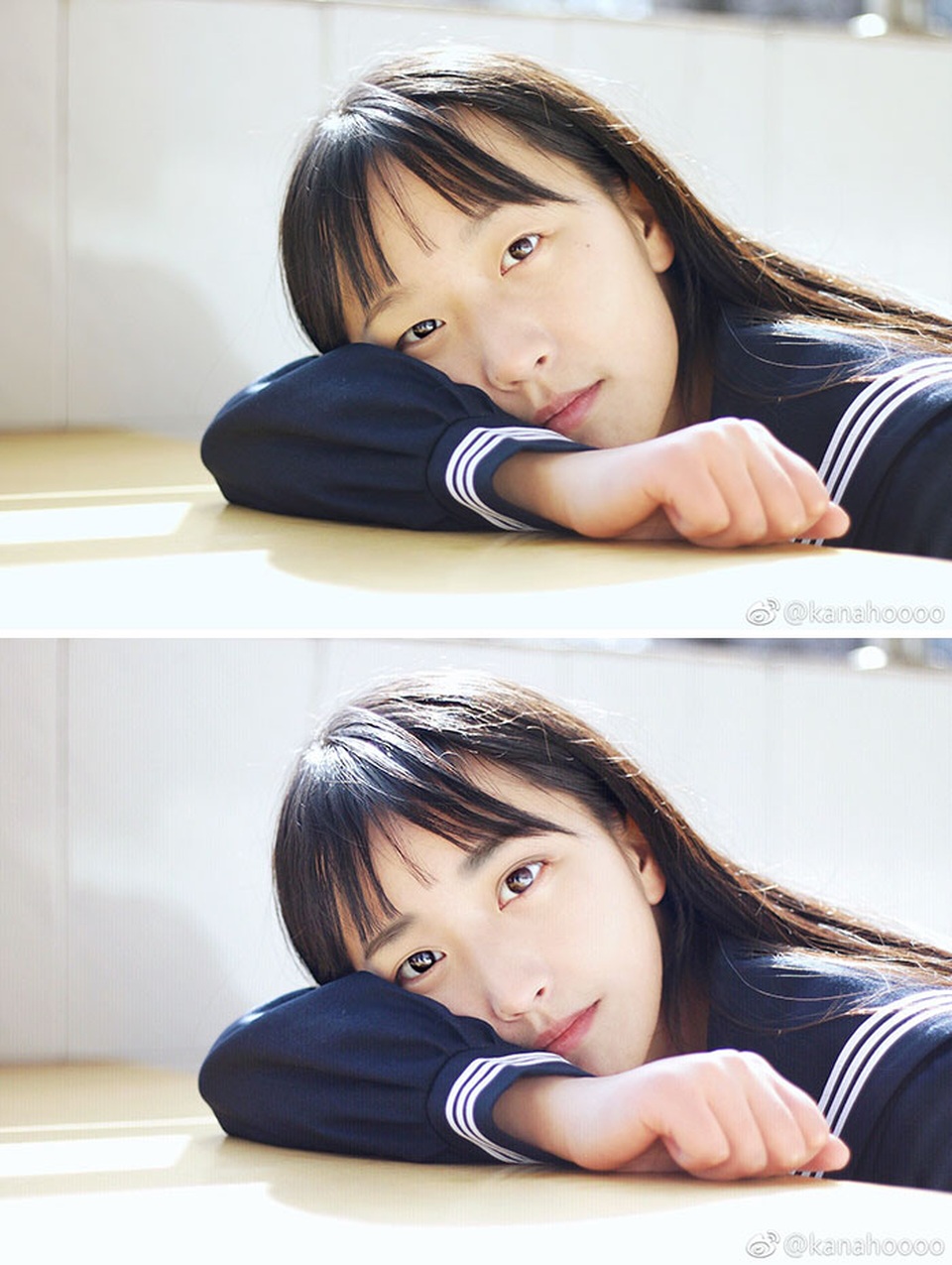 Gương mặt cô gái đã hoàn hảo hơn rất nhiều sau khi qua chỉnh sửa.